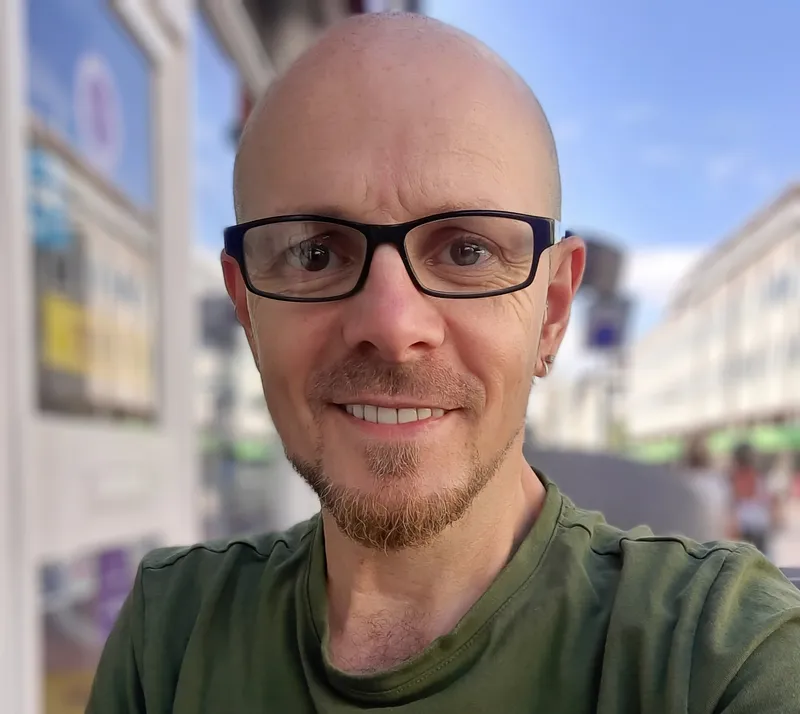 Gilles, OpenStax student, wearing glasses